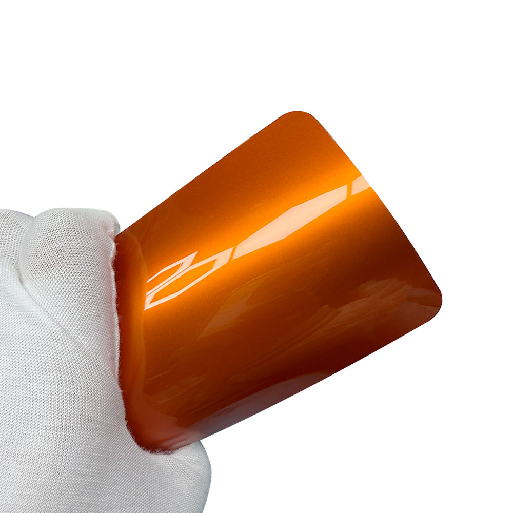 Chrome Metal Hibiscus Orange